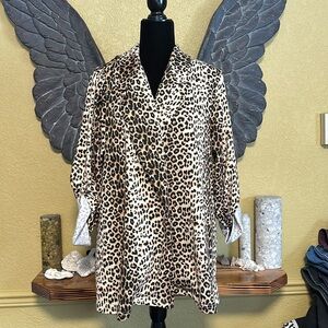 Savanna Jane Animal Print Open Front Cardigan sweater